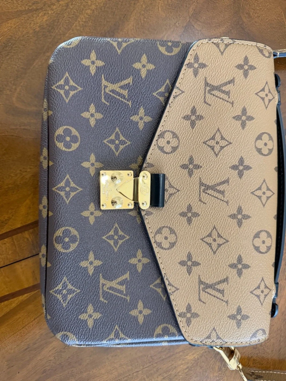 Louis Vuitton Two-Tone Monogram Crossbody in Brown and Tan - Picture 7 of 9
